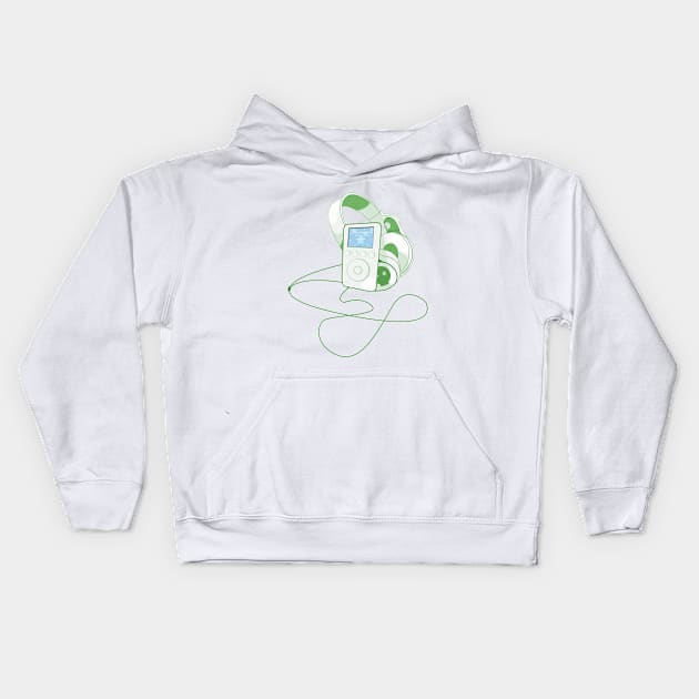 Music collector (green) Kids Hoodie by 1anioh